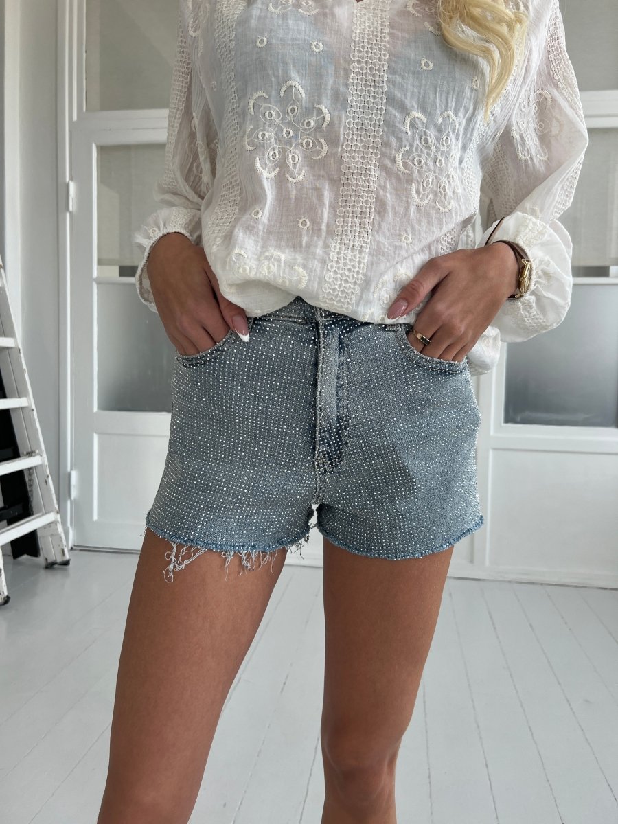 Laulia rhinestone shorts - Aaberg DK