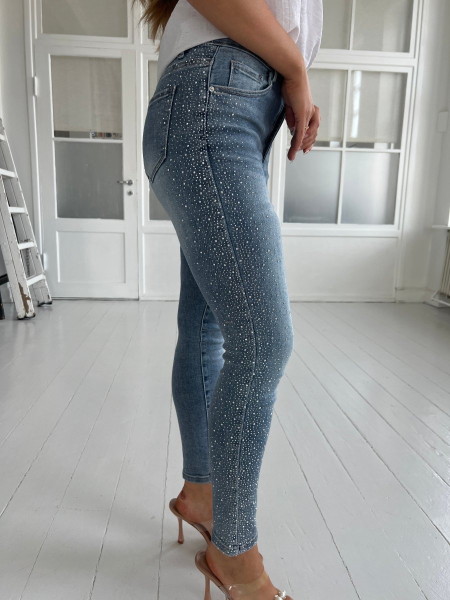 Laulia slim fit rhinestone jeans - Aaberg DK