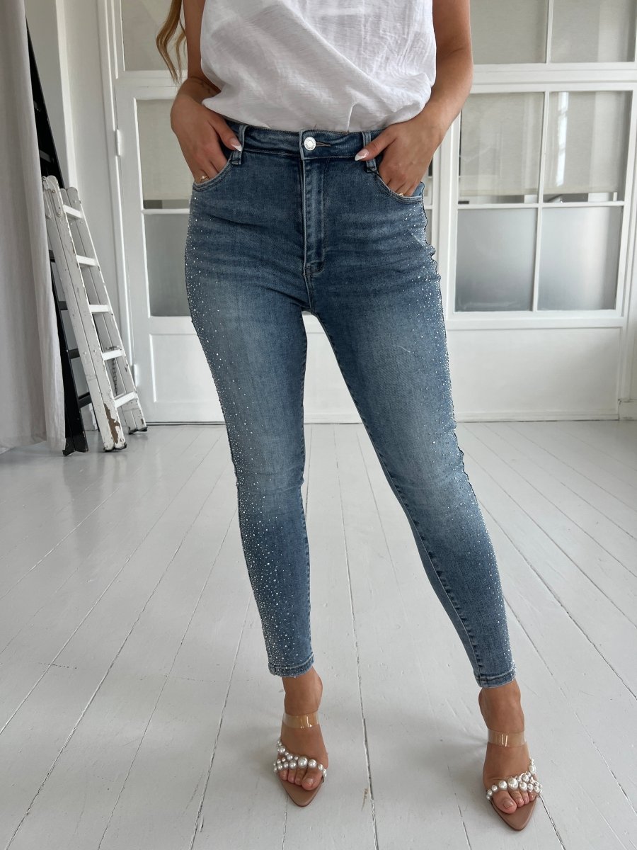 Laulia slim fit rhinestone jeans - Aaberg DK