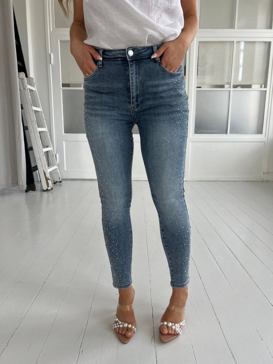 Laulia slim fit rhinestone jeans - Aaberg DK