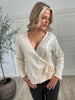 Lucce beige sequin wrap top