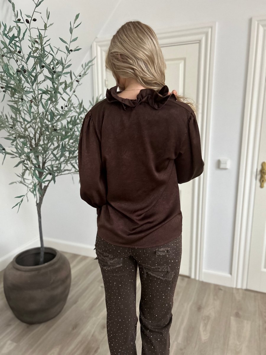 LUZABELLE choko satin Blouse - Aaberg DK