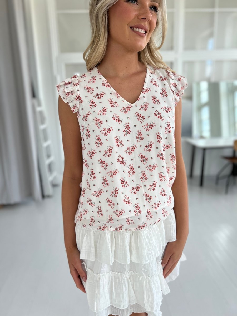 Majolica white flower blouse - Aaberg DK
