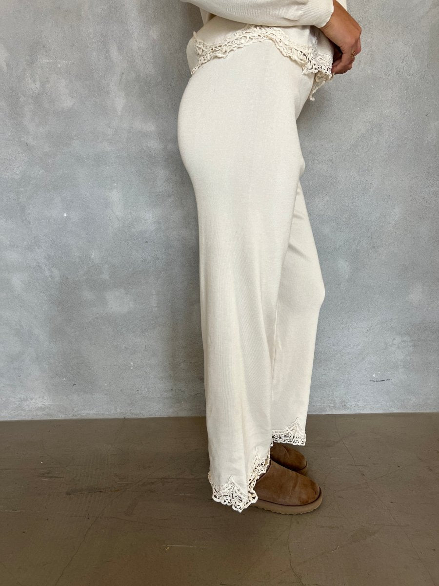 May beige knit pants - Aaberg DK