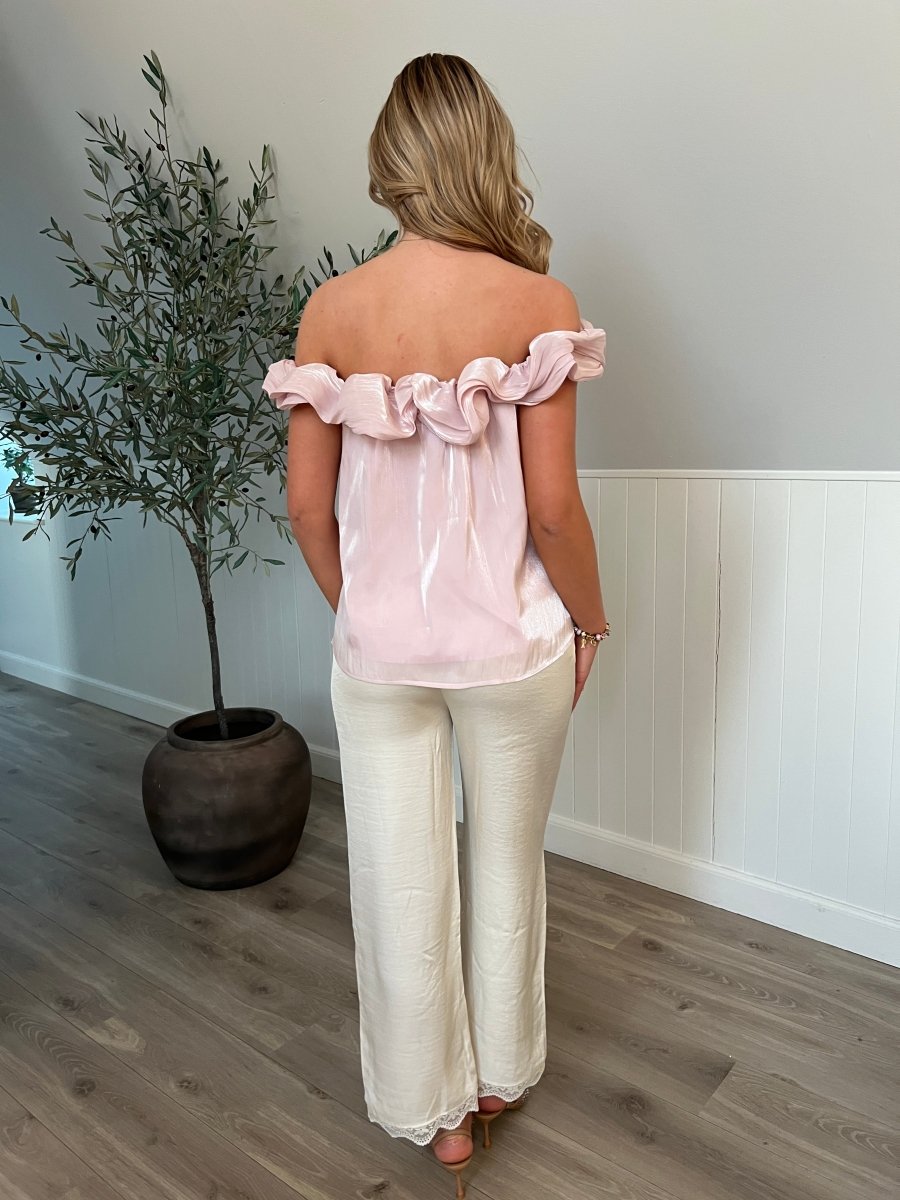 Maya satin pants with lace - Aaberg DK