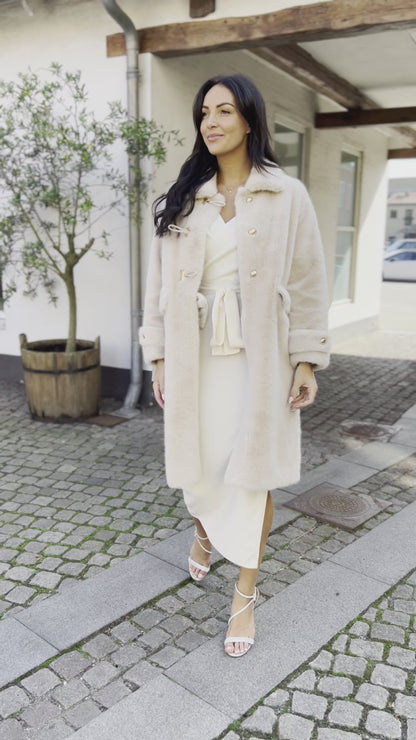Azaka beige jakke m. detaljer (3052)