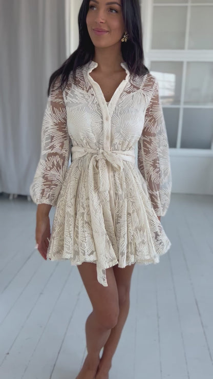 Choklate ecru lace dress (0960)