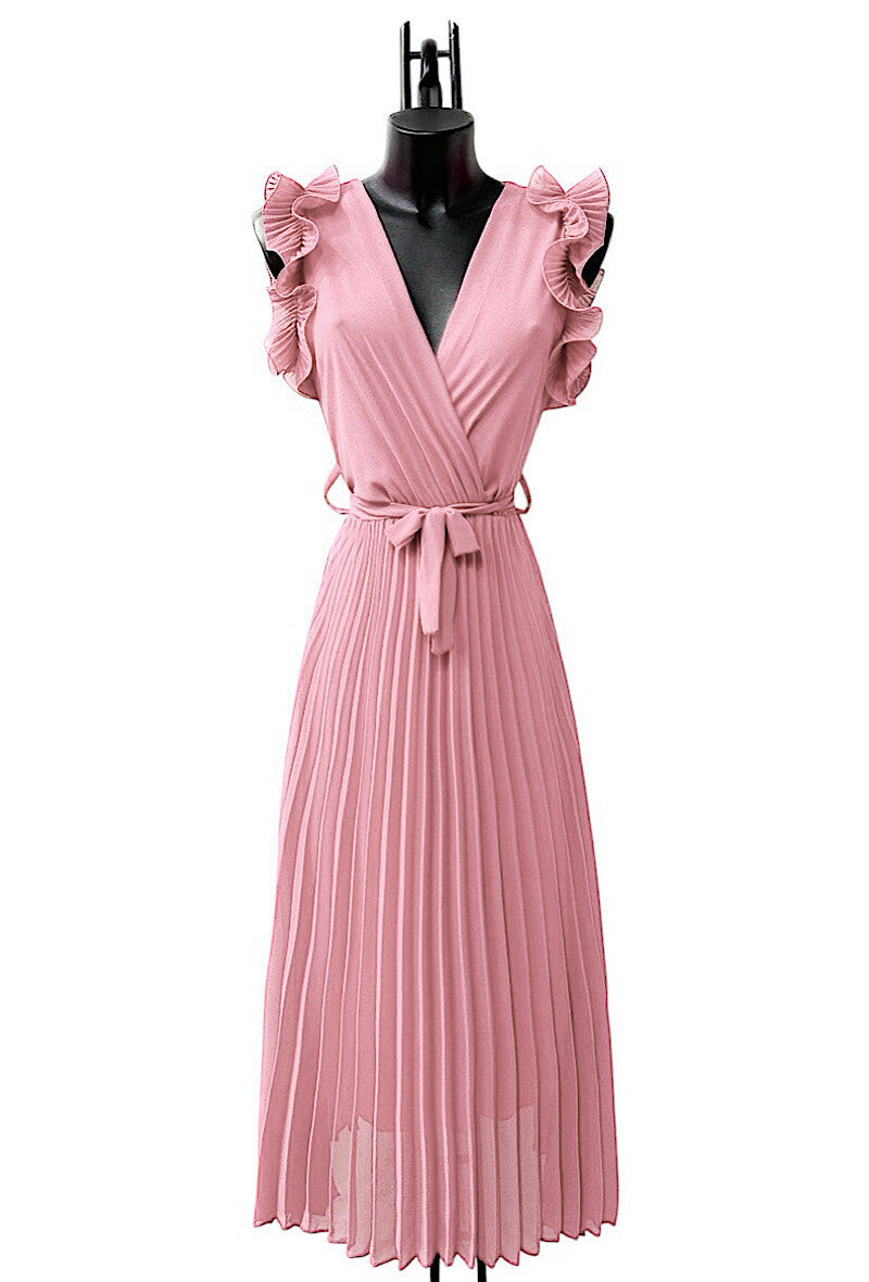 Kaia Rose long plisse dress