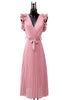 Kaia Rose long plisse dress