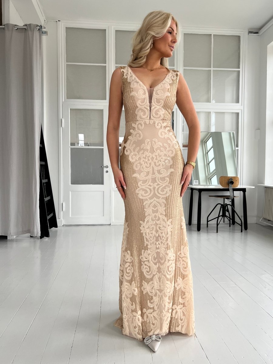 Soky long golden dress - Aaberg DK