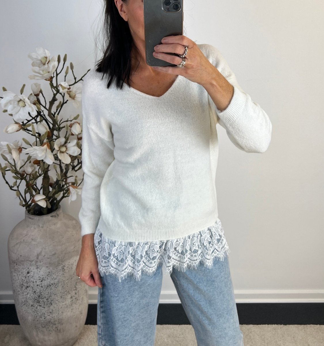 Syma blanc lace knit - Aaberg DK