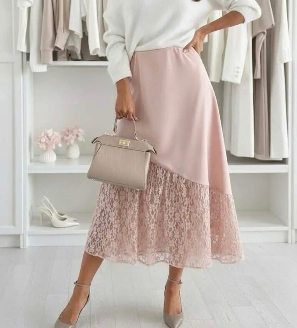 Syma blush satin skirt - Aaberg DK