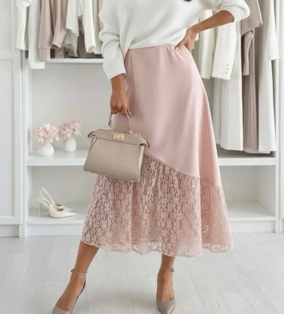 Syma blush satin skirt - Aaberg DK
